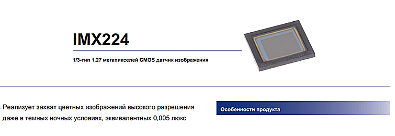 Камеры Sony low lux imx 224